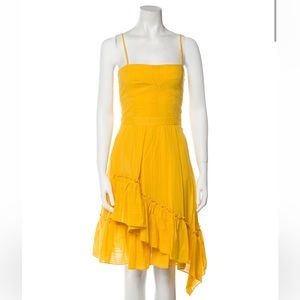 Derek lam Crosby 10 - yellow square neckline asymmetrical sundress, size 4